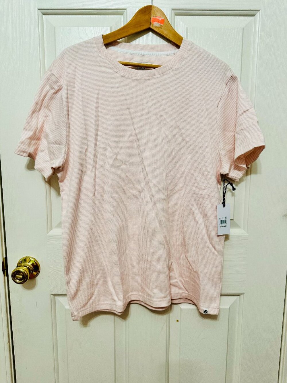 SPERRY TEXTURED KNIT STRIPED SHORT SLEEVE PINK T-SHIRT UNISEX LARGE $34